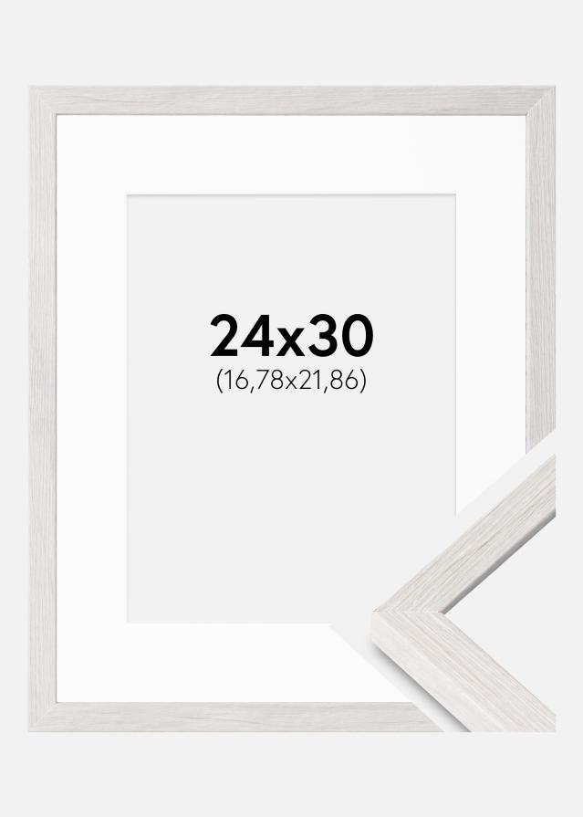 Ramme Ares Hvid Eg 24x30 cm - Passepartout Hvid 7x9 inches