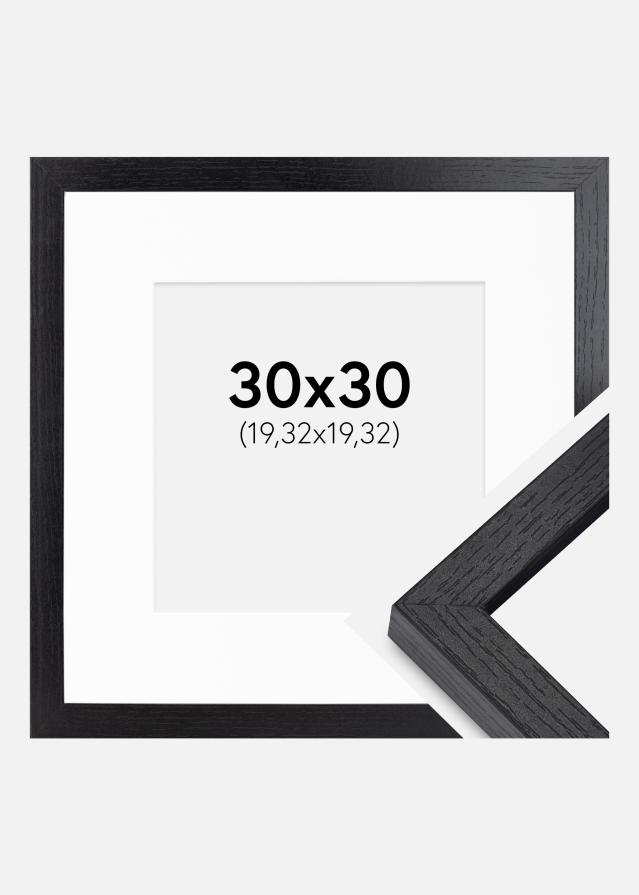BGA Kasseramme Sort 30x30 cm - Passepartout Hvid 8x8 inches