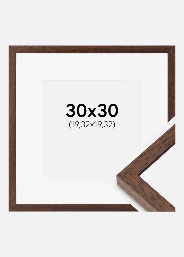Ramme Ares Teak 30x30 cm - Passepartout Hvid 8x8 inches