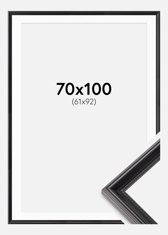 Ramme Gala Sort 70x100 cm - Passepartout Hvid 62x93 cm