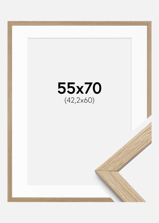 Ramme Stilren Eg 55x70 cm - Passepartout Hvid 43,2x61 cm (A2+)