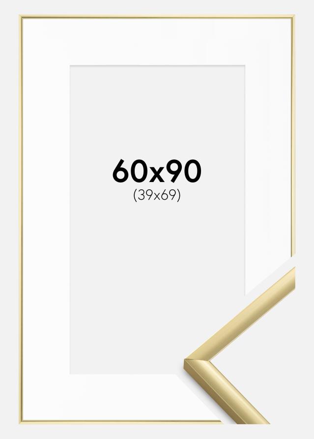 Ramme New Lifestyle Guld 60x90 cm - Passepartout Hvid 40x70 cm