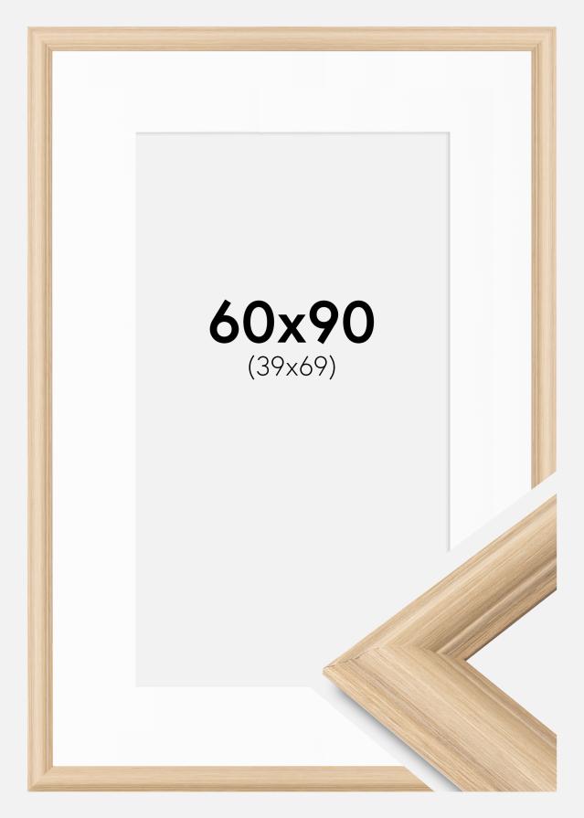 Ramme Västkusten Eg 60x90 cm - Passepartout Hvid 40x70 cm