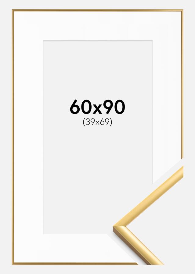 Ramme New Lifestyle Gold 60x90 cm - Passepartout Hvid 40x70 cm