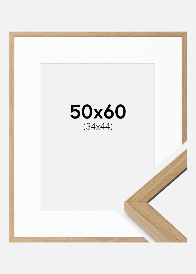 Ramme Ares Naturlig Eg 50x60 cm - Passepartout Hvid 35x45 cm