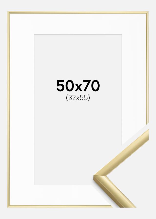 Ramme New Lifestyle Guld 50x70 cm - Passepartout Hvid 33x56 cm