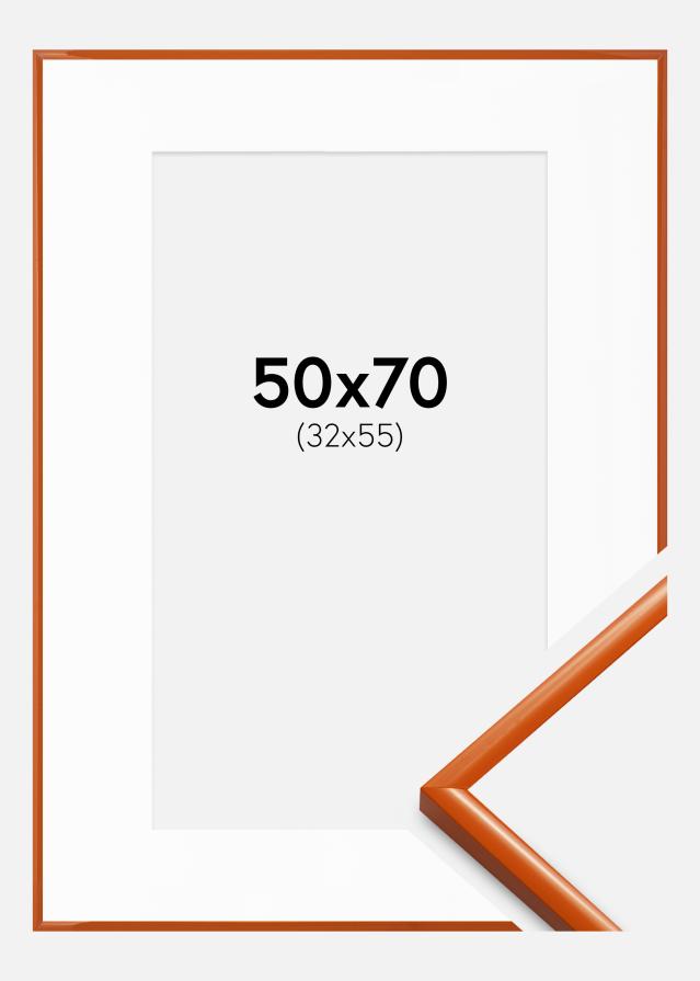 Ramme New Lifestyle Orange 50x70 cm - Passepartout Hvid 33x56 cm