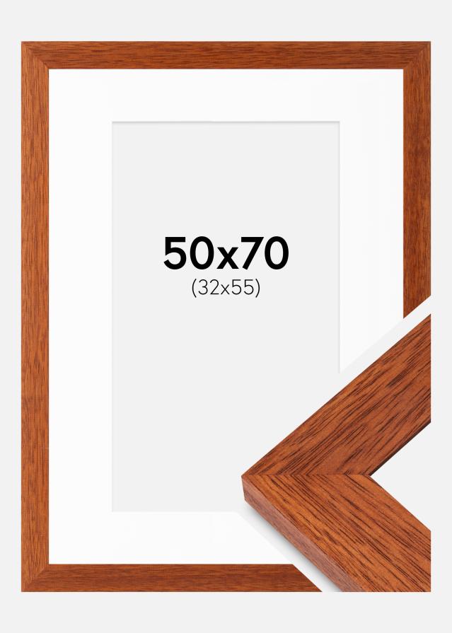Ramme Juno Kirsebær 50x70 cm - Passepartout Hvid 33x56 cm