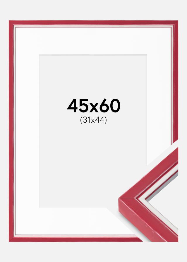Ramme Diana Rød 45x60 cm - Passepartout Hvid 32x45 cm
