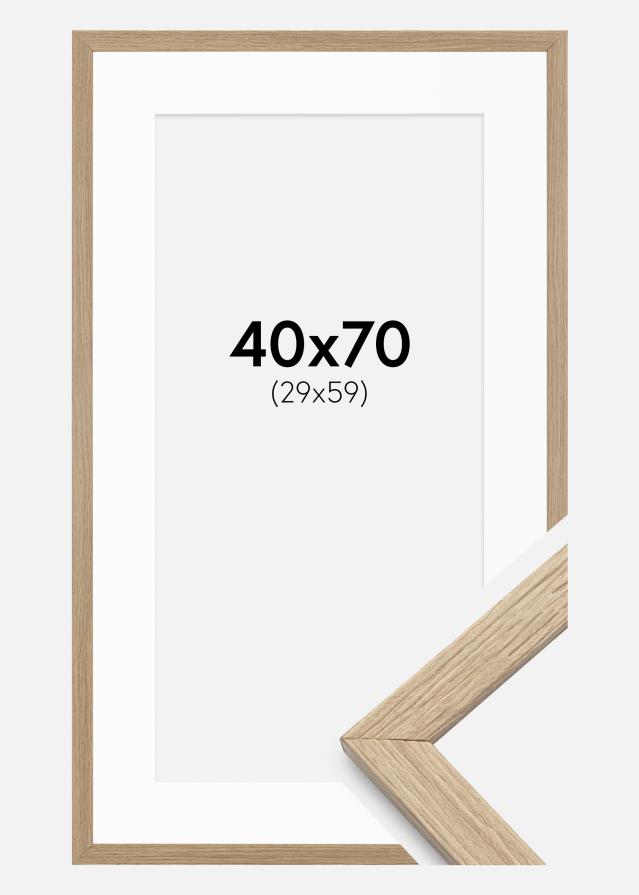 Ramme Stilren Eg 40x70 cm - Passepartout Hvid 30x60 cm
