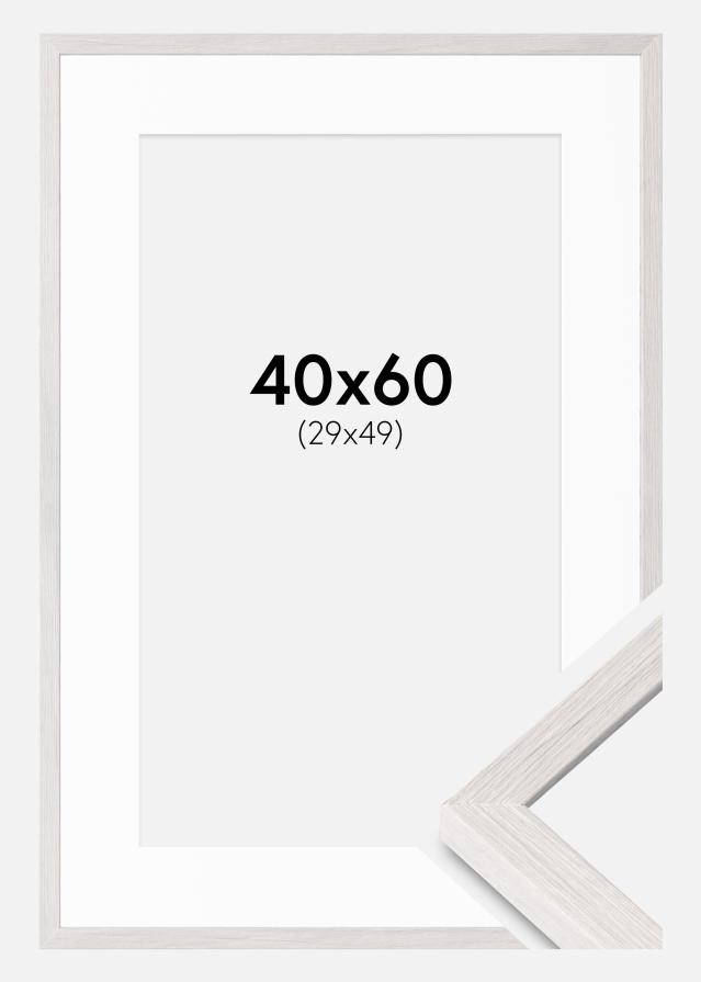 Ramme Ares Hvid Eg 40x60 cm - Passepartout Hvid 30x50 cm