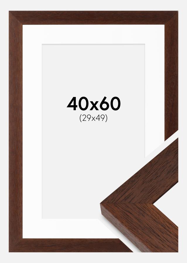 Ramme Juno Teak 40x60 cm - Passepartout Hvid 30x50 cm