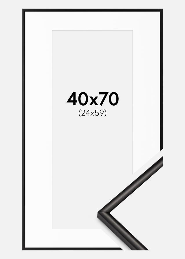 Ramme Scandi Mat Sort 40x70 cm - Passepartout Hvid 25x60 cm