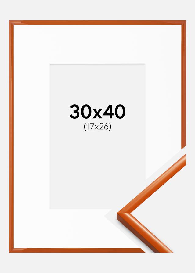 Ramme New Lifestyle Orange 30x40 cm - Passepartout Hvid 18x27 cm
