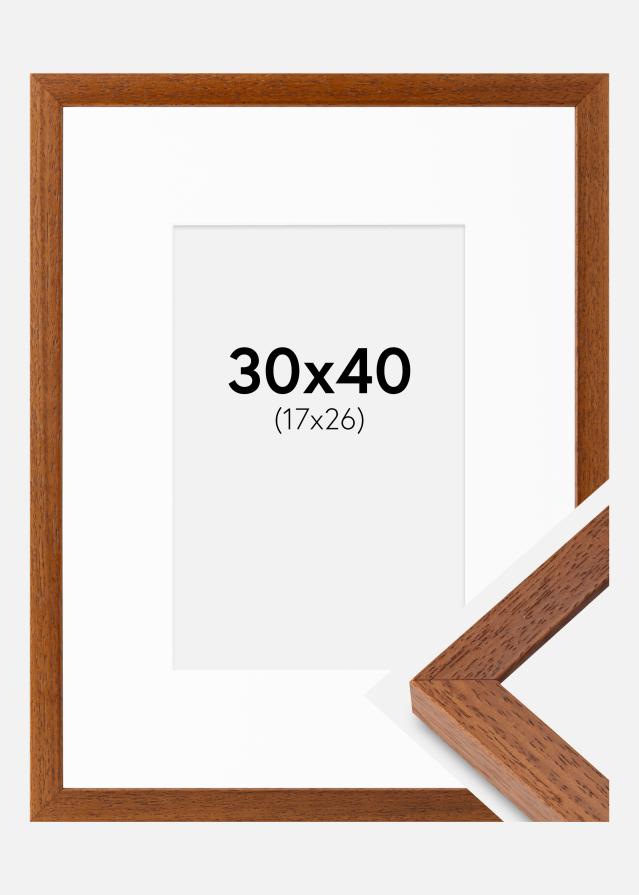 Ramme Hermes Bog 30x40 cm - Passepartout Hvid 18x27 cm