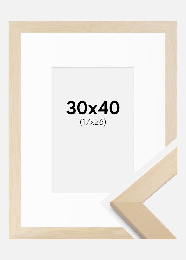 Ramme Trendline Natur 30x40 cm - Passepartout Hvid 18x27 cm