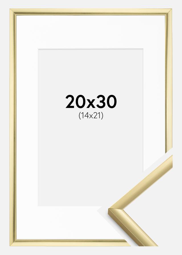 Ramme New Lifestyle Guld 20x30 cm - Passepartout Hvid 15x22 cm
