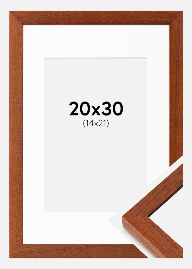 Ramme Hermes Kirsebær 20x30 cm - Passepartout Hvid 15x22 cm