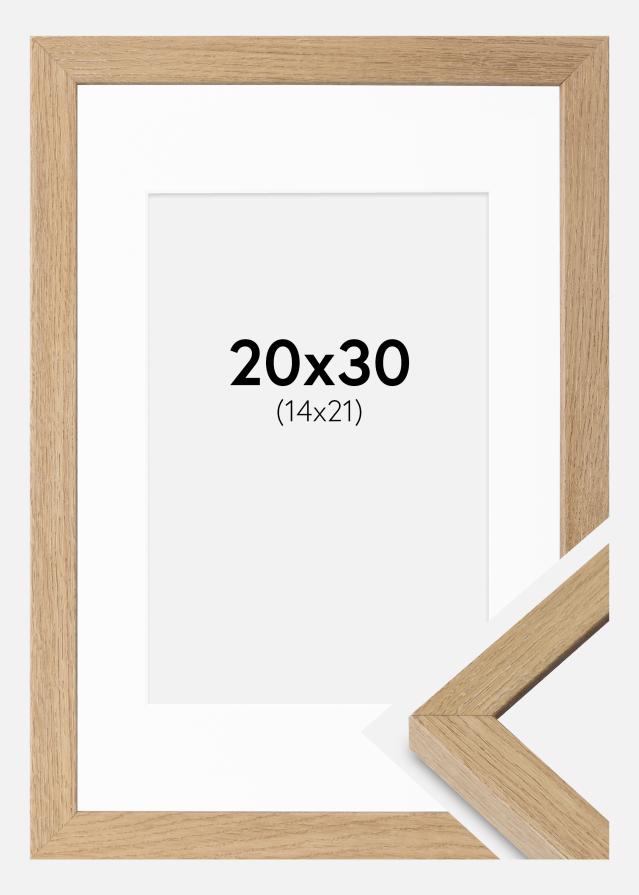 Ramme Hermes Massiv eg 20x30 cm - Passepartout Hvid 15x22 cm