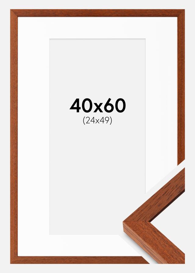 Ramme Hermes Kirsebær 40x60 cm - Passepartout Hvid 25x50 cm