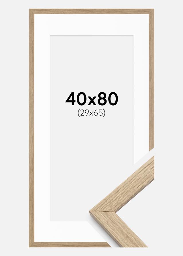 Ramme Stilren Eg 40x80 cm - Passepartout Hvid 30x66 cm