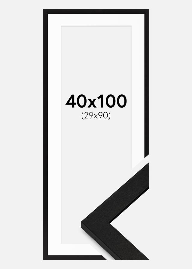 Ramme BGA Classic Sort 40x100 cm - Passepartout Hvid 30x91 cm