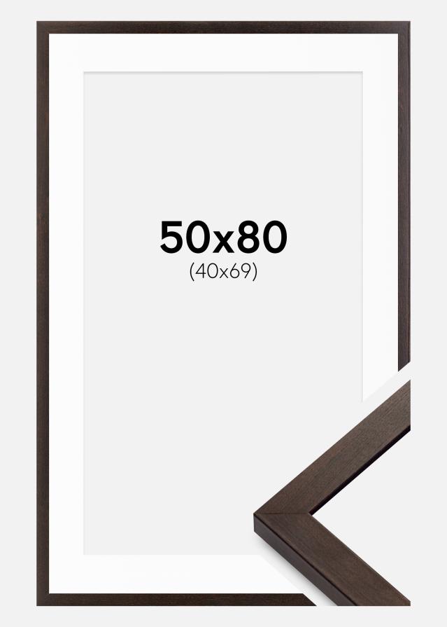 Ramme Selection Valnød 50x80 cm - Passepartout Hvid 41x70 cm