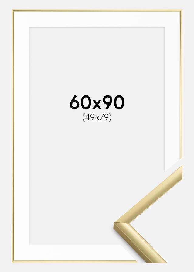 Ramme New Lifestyle Guld 60x90 cm - Passepartout Hvid 50x80 cm