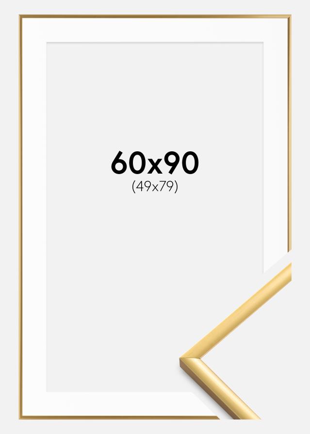 Ramme New Lifestyle Gold 60x90 cm - Passepartout Hvid 50x80 cm