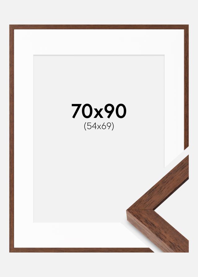 Ramme Hermes Teak 70x90 cm - Passepartout Hvid 55x70 cm