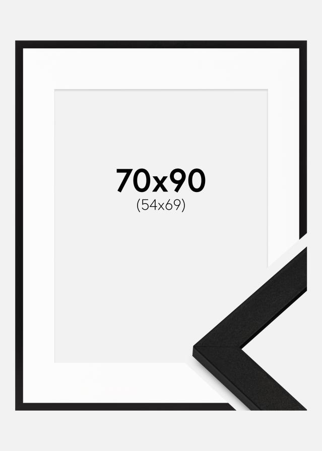 Ramme BGA Classic Sort 70x90 cm - Passepartout Hvid 55x70 cm