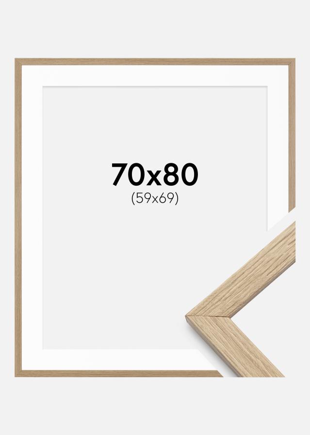 Ramme Stilren Eg 70x80 cm - Passepartout Hvid 60x70 cm