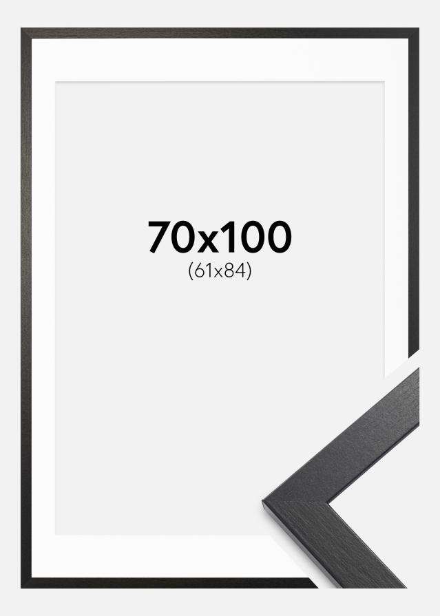 Ramme Stilren sort Eg 70x100 cm - Passepartout Hvid 62x85 cm