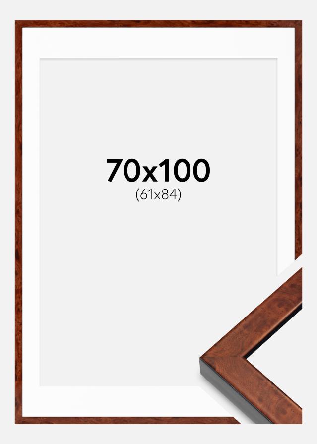 Ramme Hermes valnød 70x100 cm - Passepartout Hvid 62x85 cm