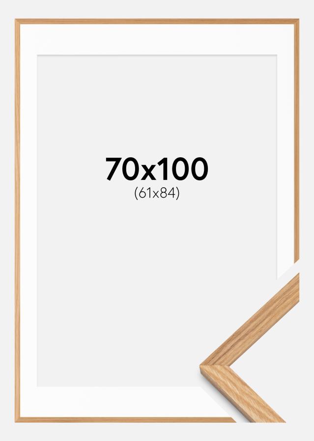Ramme Massiv Eg 70x100 cm - Passepartout Hvid 62x85 cm