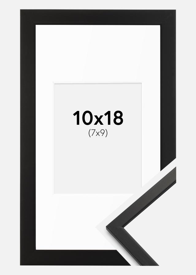 Ramme Edsbyn Sort 10x18 cm - Passepartout Hvid 8x10 cm