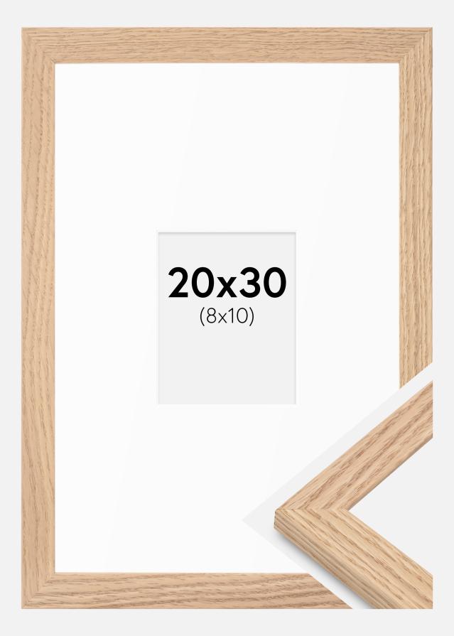 Ramme Tidlös Massiv Eg 20x30 cm - Passepartout Hvid 9x11 cm