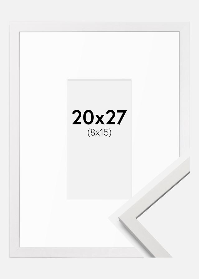 Ramme Edsbyn Hvid 20x27 cm - Passepartout Hvid 9x16 cm