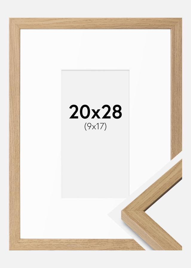 Ramme Ares Naturlig eg 20x28 cm - Passepartout Hvid 10x18 cm