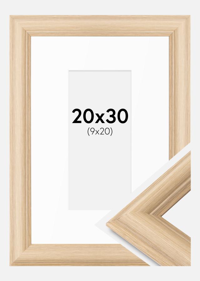Ramme Västkusten Eg 20x30 cm - Passepartout Hvid 10x21 cm