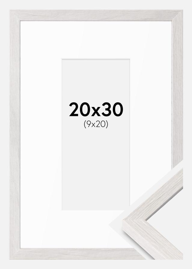 Ramme Ares Hvid Eg 20x30 cm - Passepartout Hvid 10x21 cm
