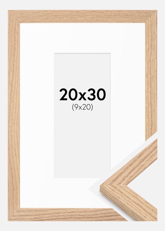 Ramme Tidlös Massiv Eg 20x30 cm - Passepartout Hvid 10x21 cm