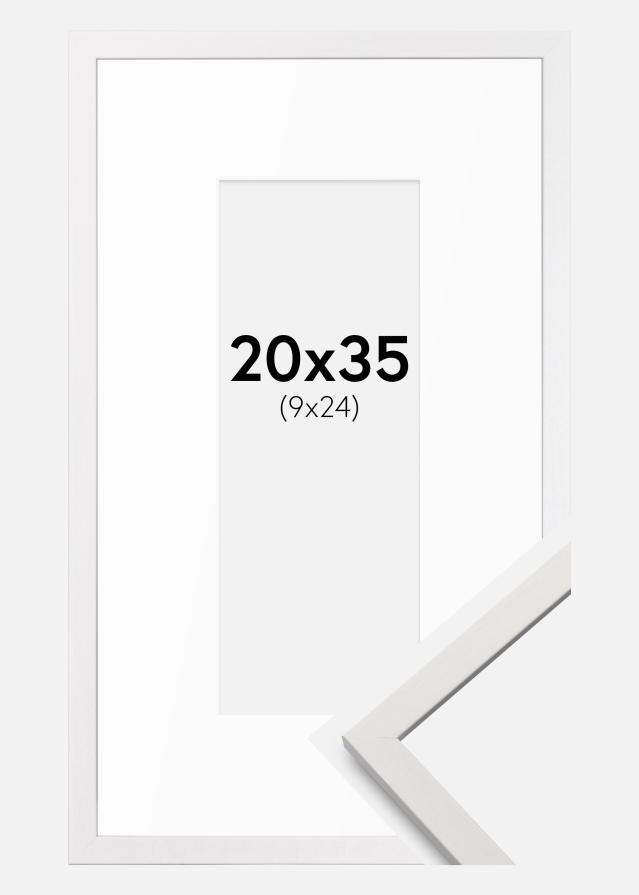 Ramme Edsbyn Hvid 20x35 cm - Passepartout Hvid 10x25 cm