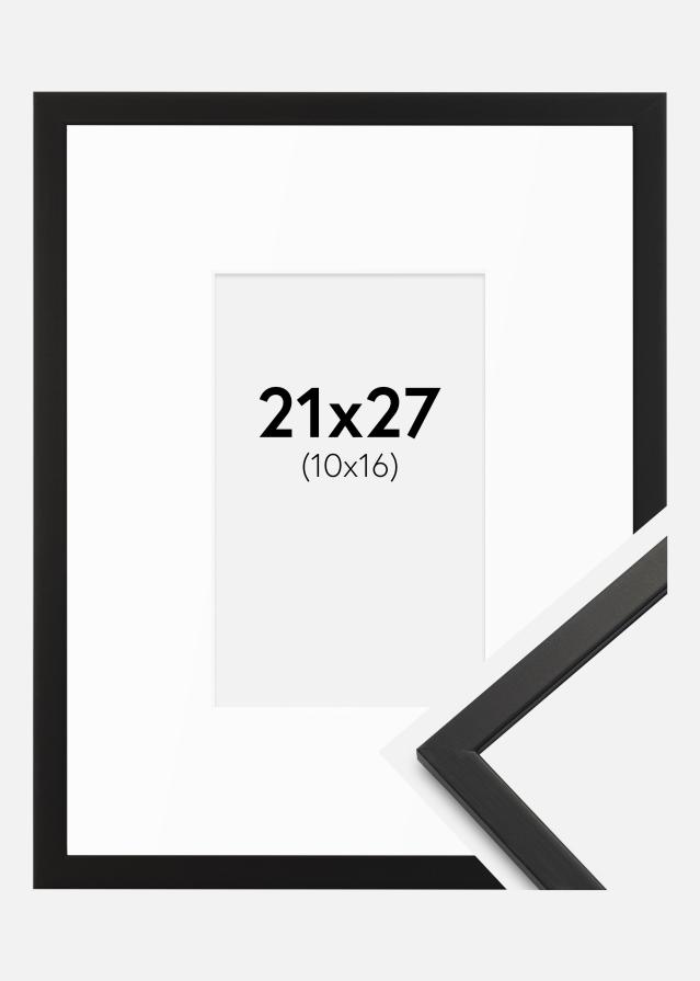 Ramme Edsbyn Sort 21x27 cm - Passepartout Hvid 11x17 cm