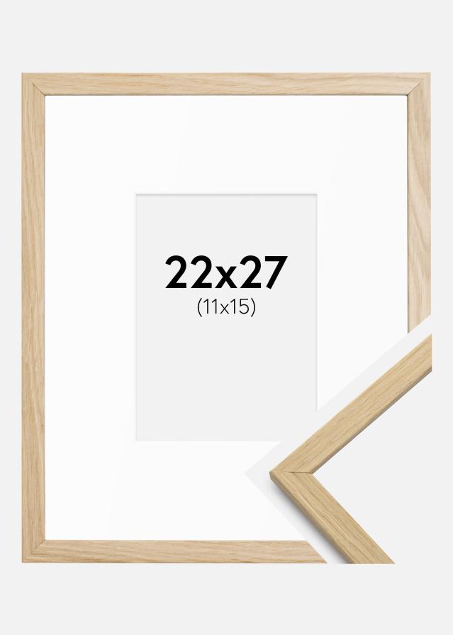 Ramme Edsbyn Eg 22x27 cm - Passepartout Hvid 12x16 cm