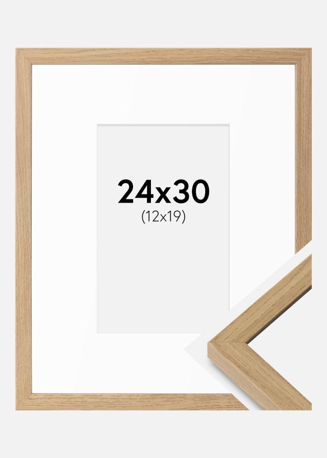 Ramme Ares Naturlig Eg 24x30 cm - Passepartout Hvid 13x20 cm