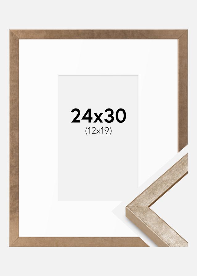 Ramme Ares Messing 24x30 cm - Passepartout Hvid 13x20 cm