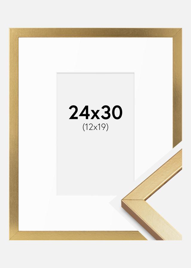 Ramme Minerva Guld 24x30 cm - Passepartout Hvid 13x20 cm