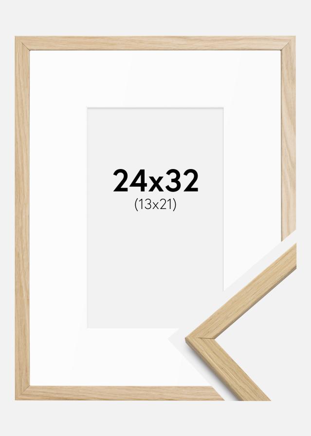 Ramme Edsbyn Eg 24x32 cm - Passepartout Hvid 14x22 cm