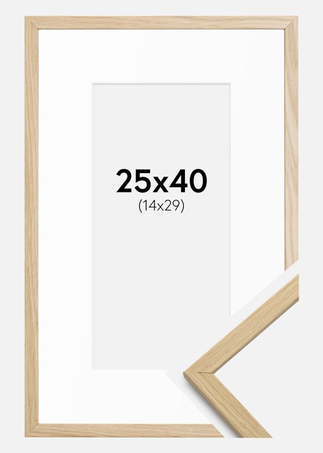 Ramme Edsbyn Eg 25x40 cm - Passepartout Hvid 15x30 cm
